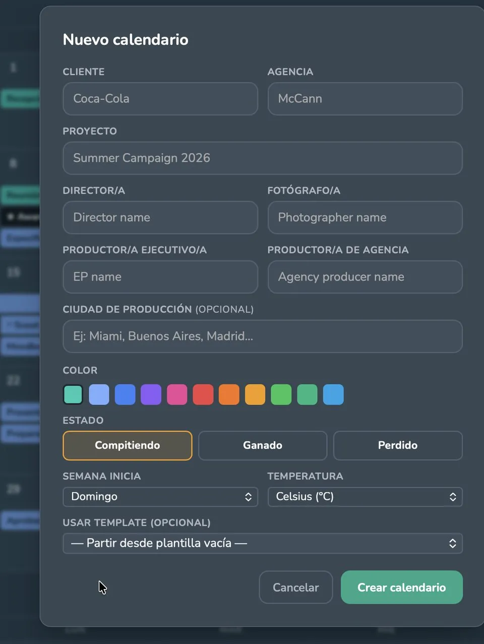 Crea el proyecto en segundos